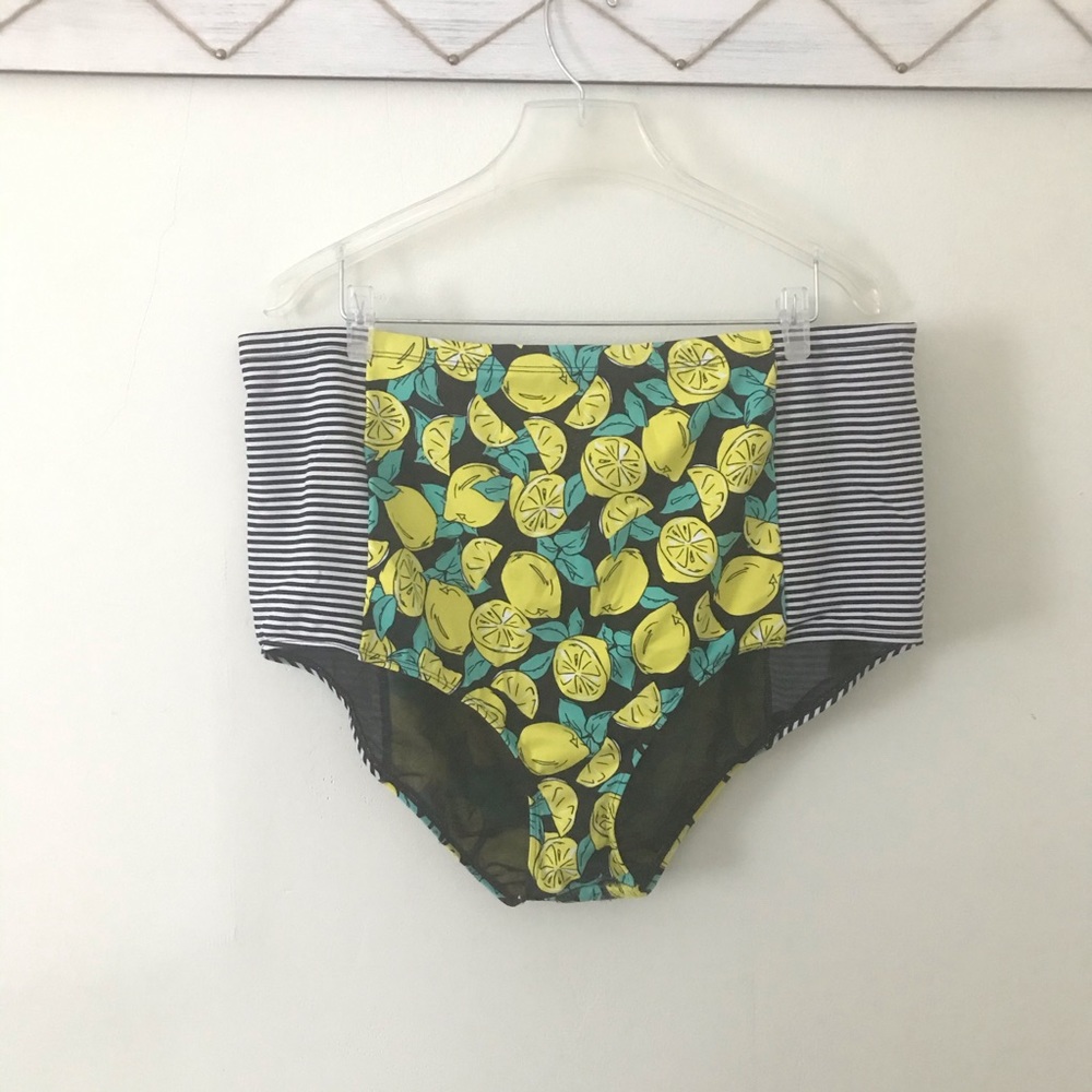 Torrid lemon high waisted swim bottom